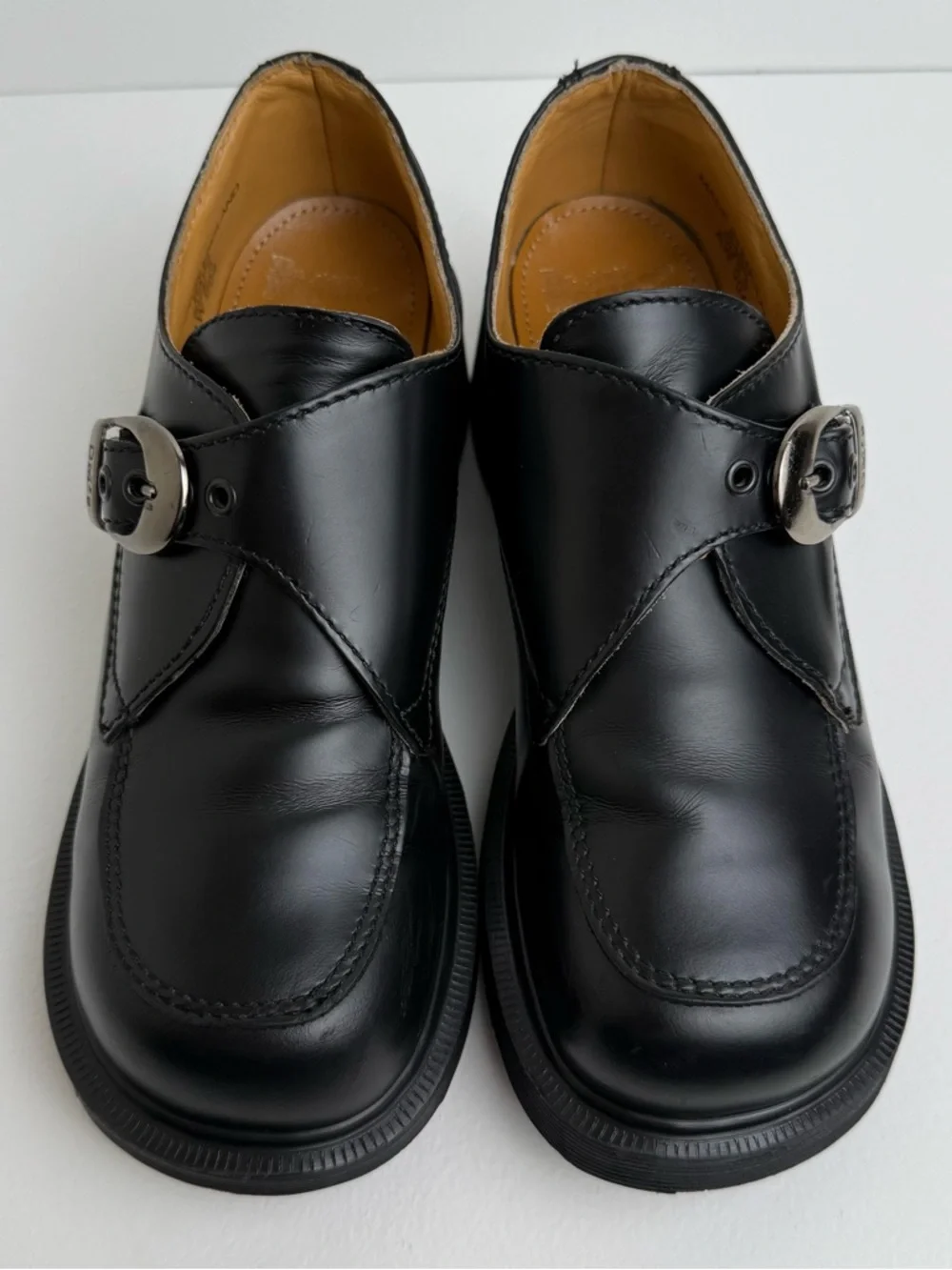 Vintage Dr. Martens England Black Heel Buckle Leather Mary Janes Oxfords UK 5 - Picture 2 of 16